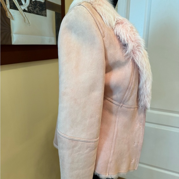 Elie Tahari Pink Jacket with Faux Fur Collar - Picture 3 of 5